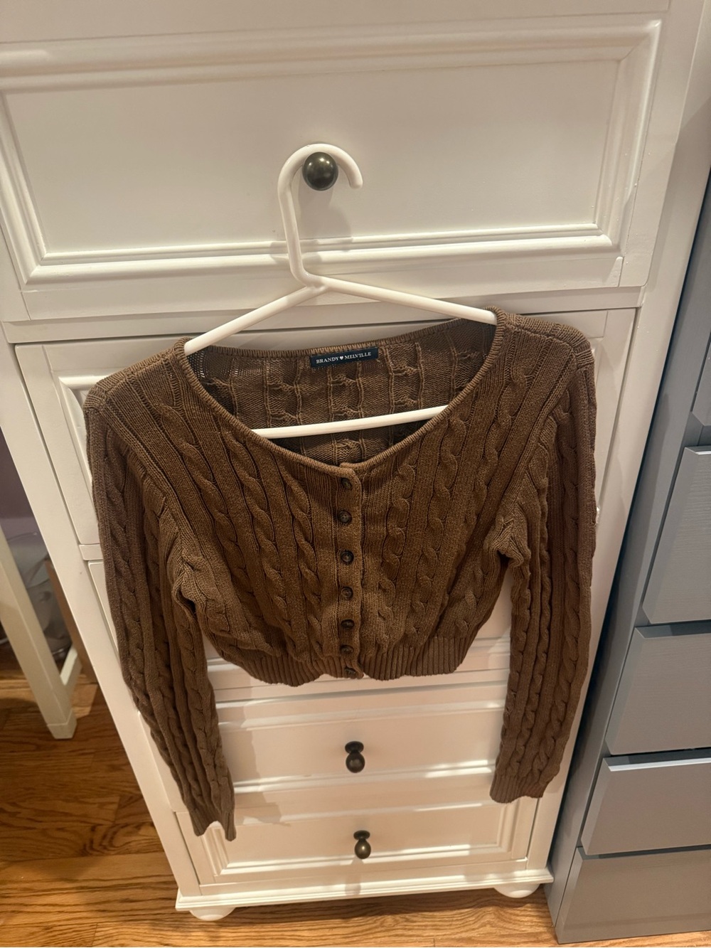 Brandy Melville cropped brown cardigan
